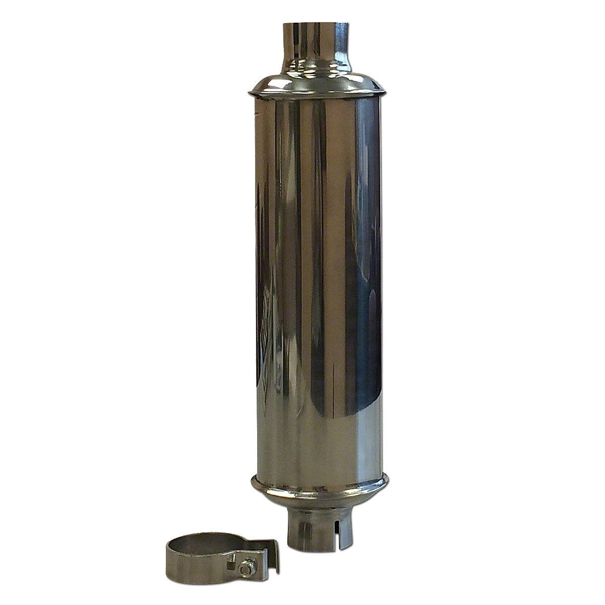 New Polished Stainless Muffler w/ clamp John Deere